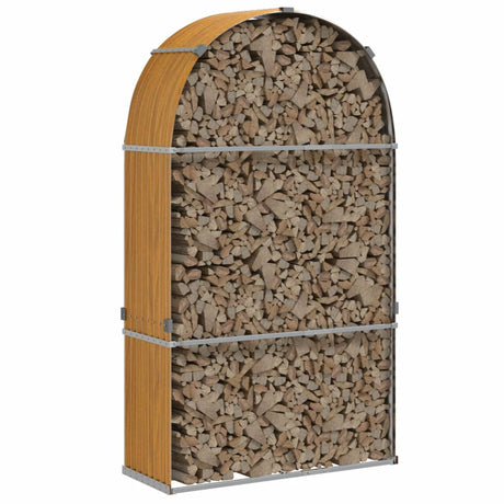Vidaxx Brennholzlager 120x45x210 cm verzinkter Stahl hellbraun