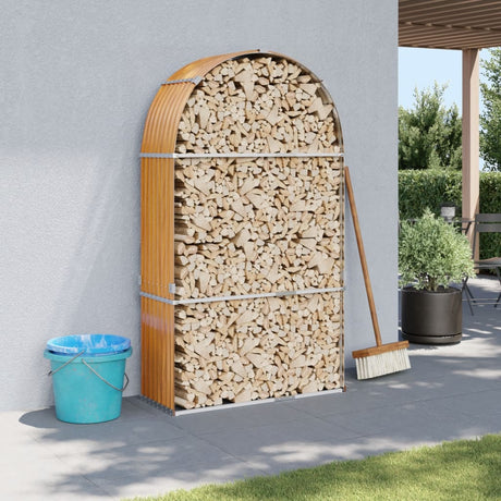 Vidaxx Brennholzlager 120x45x210 cm verzinkter Stahl Holzoptik