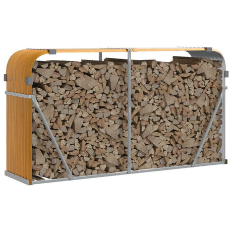 Vidaxx Brennholzlager 180x45x100 cm verzinkter Stahl hellbraun