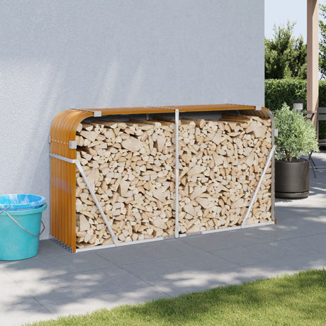 Vidaxx Brennholzlager 180x45x100 cm verzinkter Stahl Holzoptik