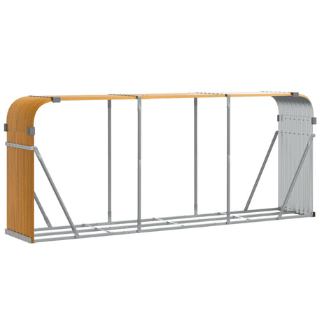 Vidaxx Brennholzlager 234x45x100 cm verzinkter Stahl Holzoptik
