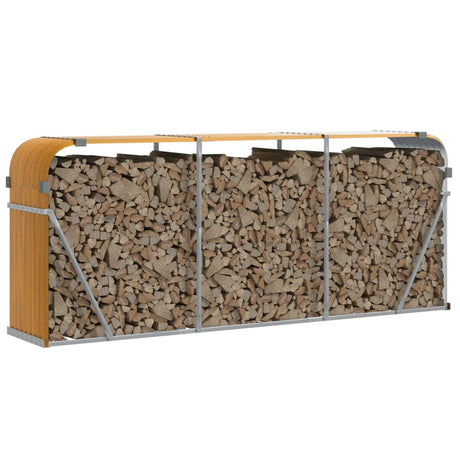 Vidaxx Brennholzlager 234x45x100 cm verzinkter Stahl Holzoptik