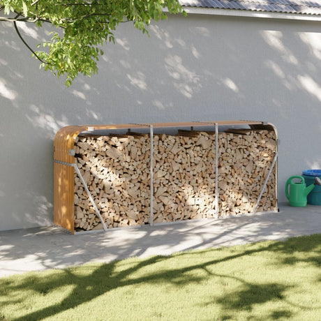 Vidaxx Brennholzlager 234x45x100 cm verzinkter Stahl Holzoptik