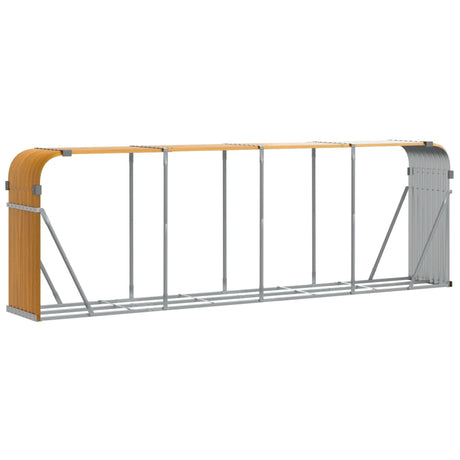 Vidaxx Brennholzlager 300x45x100 cm verzinkter Stahl Holzoptik