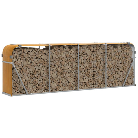 Vidaxx Brennholzlager 300x45x100 cm verzinkter Stahl Holzoptik