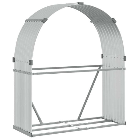 Vidaxx Brennholzlager 120x45x140 cm verzinkter Stahl silberfarben