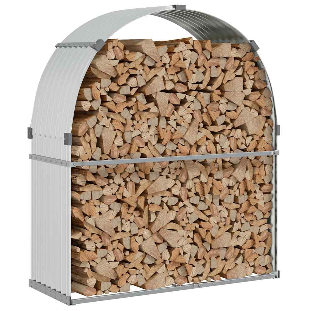 Vidaxx Brennholzlager 120x45x140 cm verzinkter Stahl silberfarben