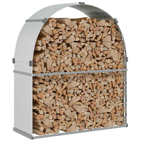 Vidaxx Brennholzlager 120x45x140 cm verzinkter Stahl silberfarben
