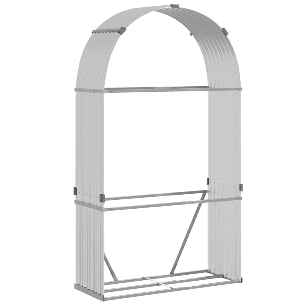Vidaxx Brennholzlager 120x45x210 cm verzinkter Stahl silberfarben
