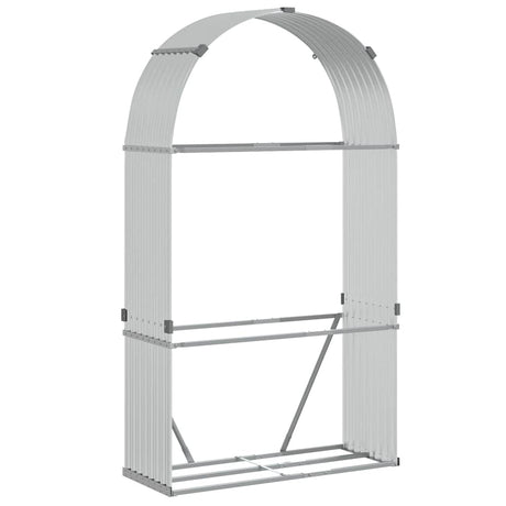 Vidaxx Brennholzlager 120x45x210 cm verzinkter Stahl silberfarben