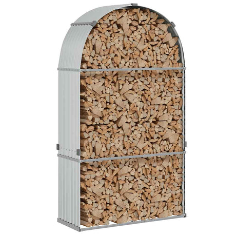 Vidaxx Brennholzlager 120x45x210 cm verzinkter Stahl silberfarben