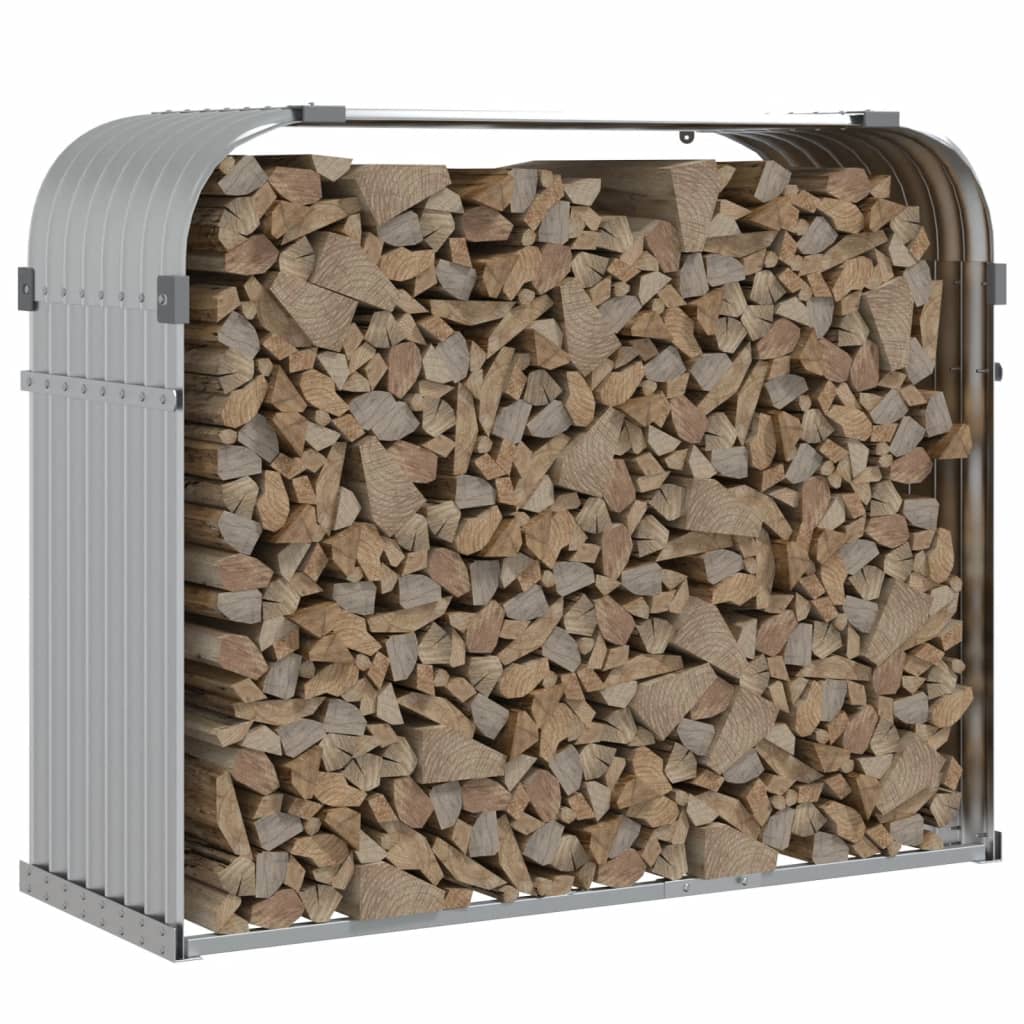 Vidaxx Brennholzlager 120x45x100 cm verzinkter Stahl silberfarben