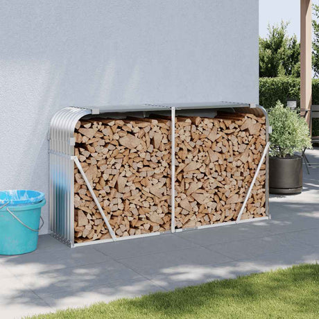 Vidaxx Brennholzlager 180x45x100 cm verzinkter Stahl silberfarben
