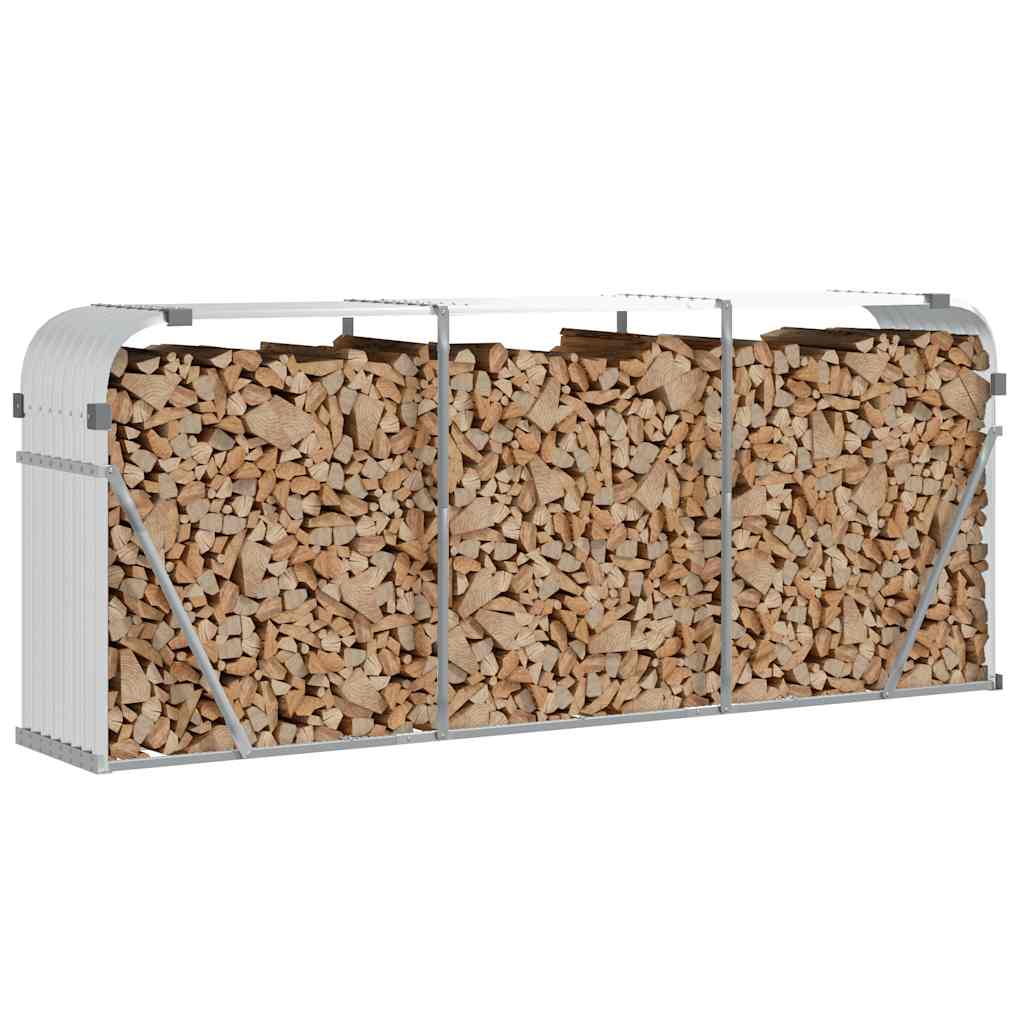 Vidaxx Brennholzlager 234x45x100 cm verzinkter Stahl silberfarben