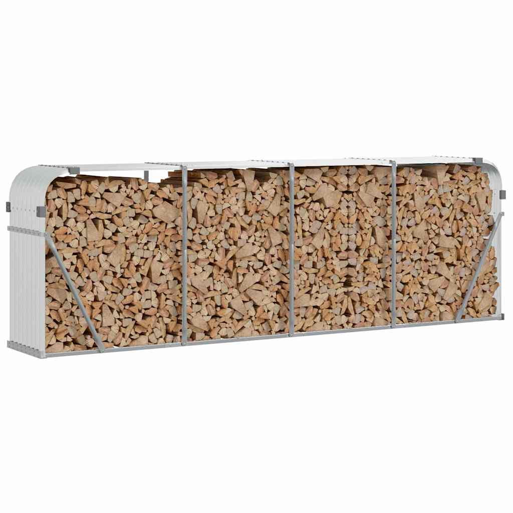 Vidaxx Brennholzlager 300x45x100 cm verzinkter Stahl silberfarben