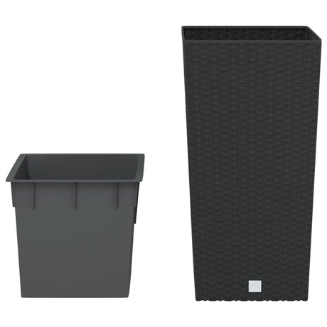 Vidaxl plantenbak uitneembare bak rattan-look 11 26,5 l pp antraciet