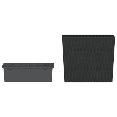 Vidaxl plantenbak met uitneembare bak rattan-look 12 44 l pp antraciet