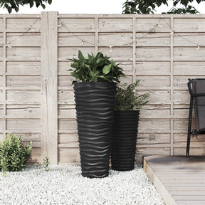 Vidaxl plantenbak met uitneembare bak geribbeld 18 45 l pp antraciet