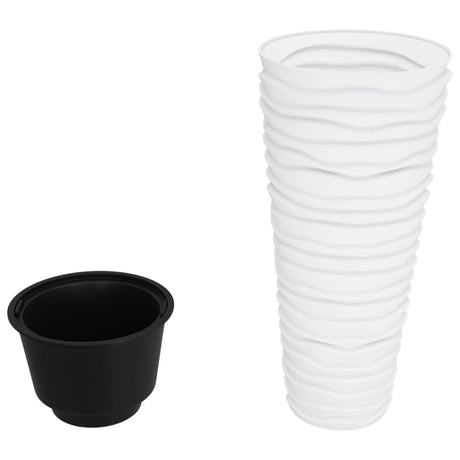 Vidaxl plantenbak met uitneembare bak geribbeld 18 45 l pp wit