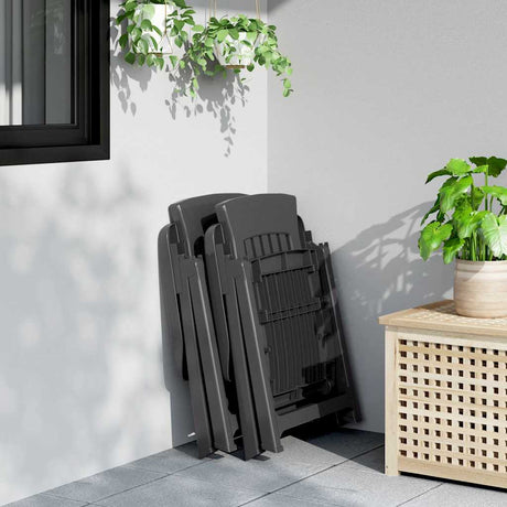 Vidaxl verstelbare klapstoelen, 2 stuks, antracietkleurig pp