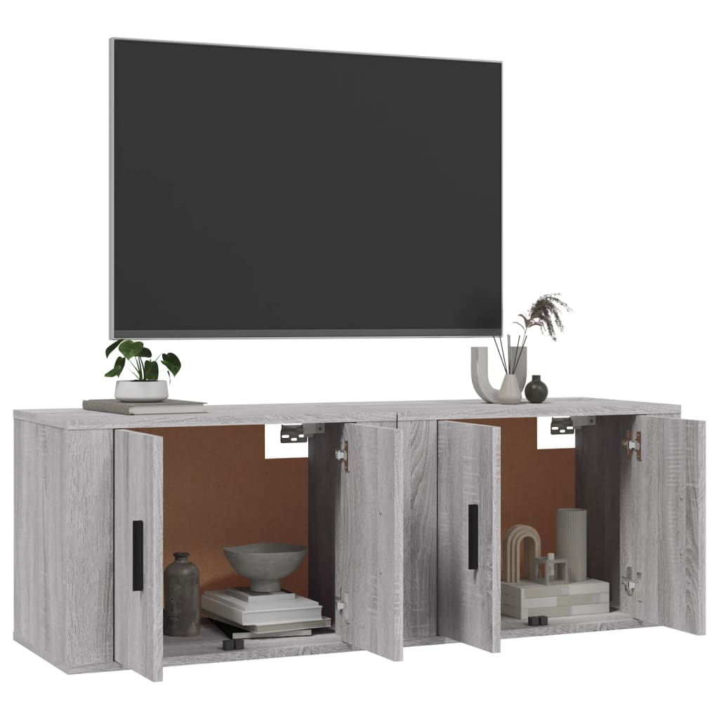 Vidaxl tv-wandmeubels 2 st 57x34,5x40 cm grijs sonoma eikenkleurig