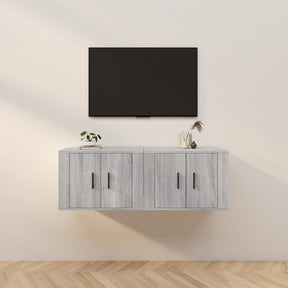 Vidaxl tv-wandmeubels 2 st 57x34,5x40 cm grijs sonoma eikenkleurig