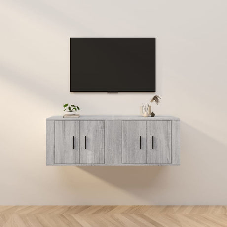 Vidaxl tv-wandmeubels 2 st 57x34,5x40 cm grijs sonoma eikenkleurig