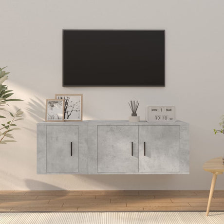 Vidaxl 2-delige tv-meubelset bewerkt hout betongrijs