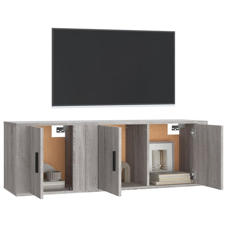 Vidaxl 2-delige tv-meubelset bewerkt hout grijs sonoma eikenkleurig