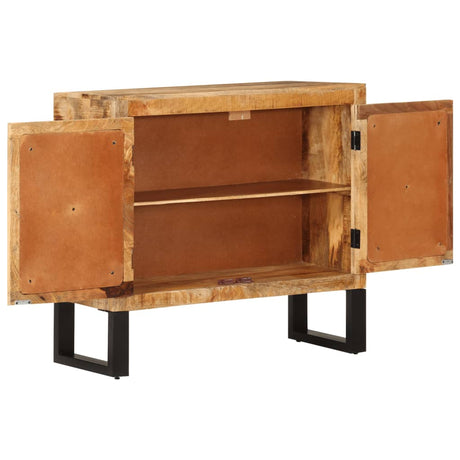 Vidaxl dressoir 80x30x71 cm massief ruw mangohout en metaal