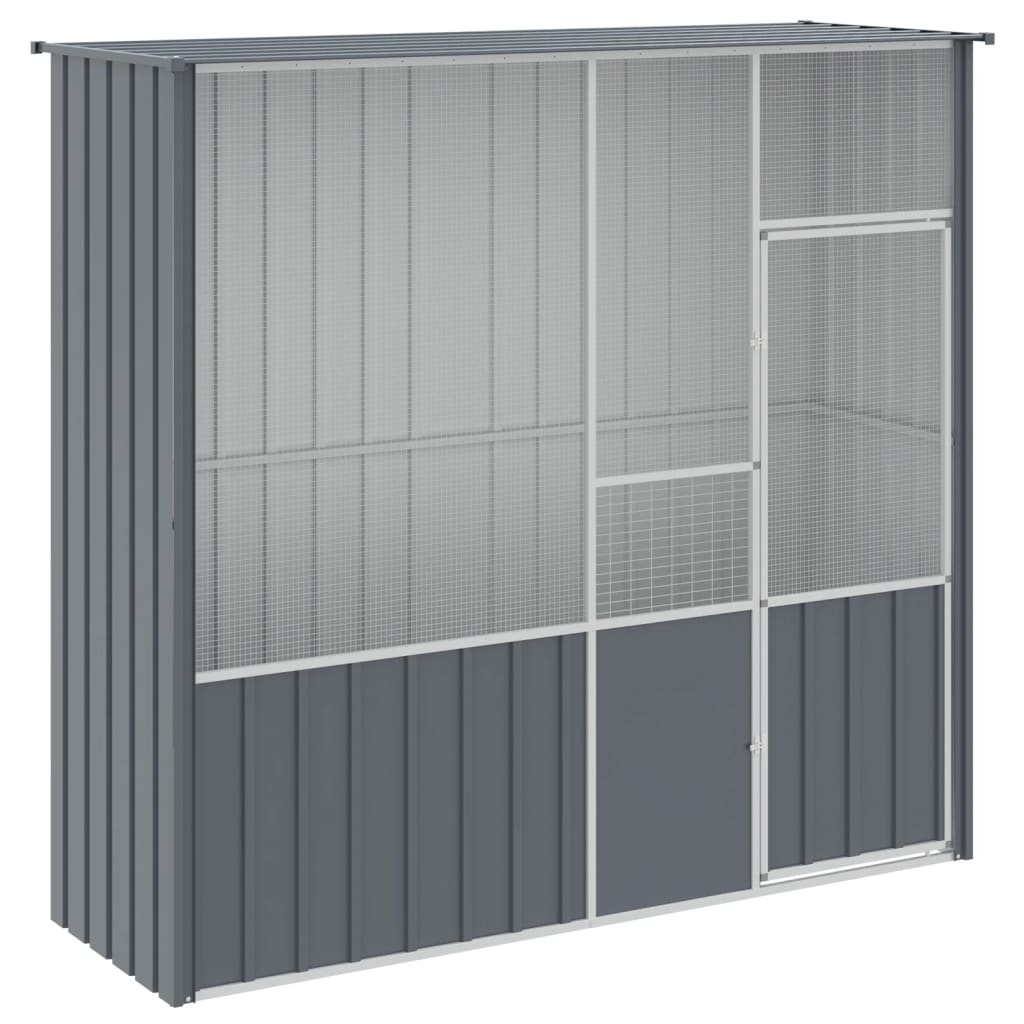 VidaXL Vogelkäfig 215x78x200 cm verzinkter Stahl Anthrazit