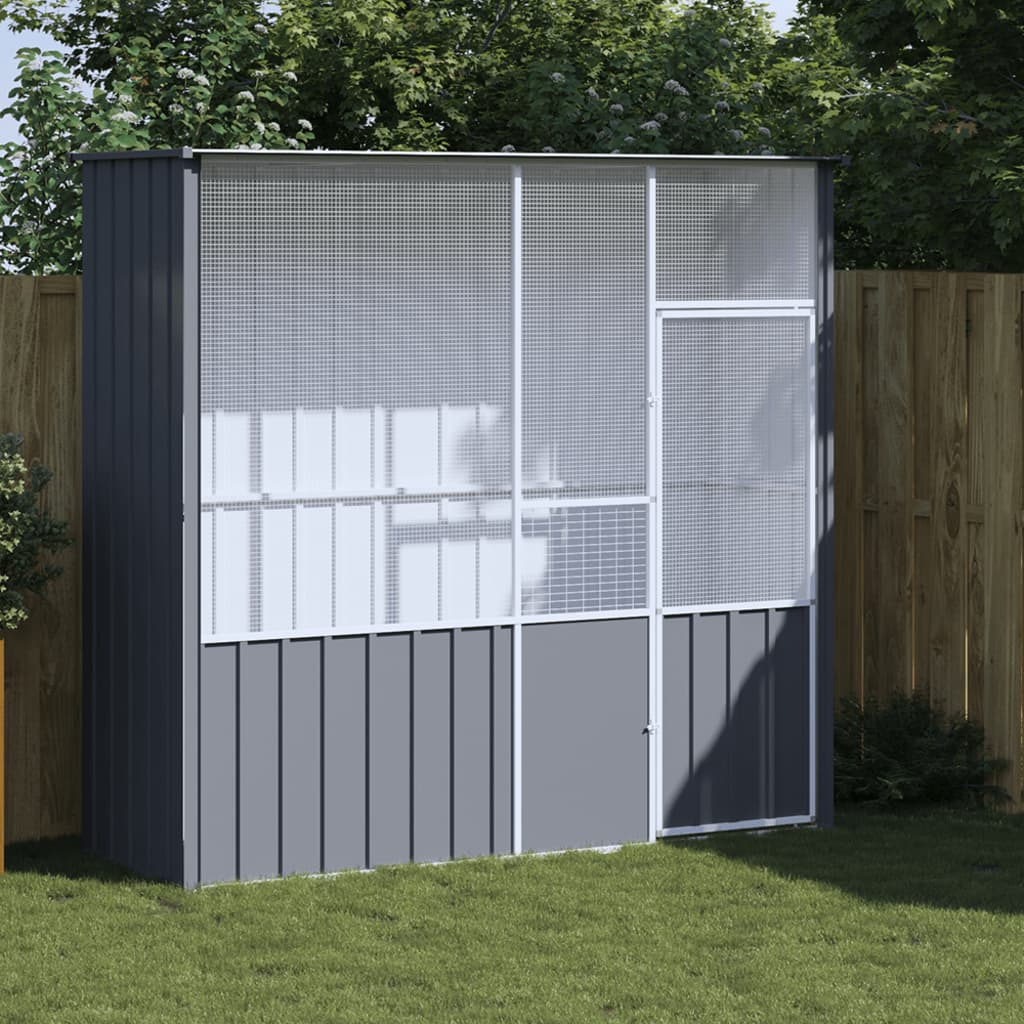 VidaXL Vogelkäfig 215x78x200 cm verzinkter Stahl Anthrazit