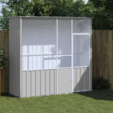 VidaXL Vogelkäfig 215x78x200 cm verzinkter Stahl grau