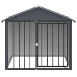 Vidaxxl Hundehütte mit Dach 117x103x102 cm verzinkter Stahl schwarz