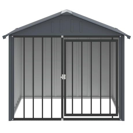 Vidaxxl Hundehütte mit Dach 117x103x102 cm verzinkter Stahl schwarz