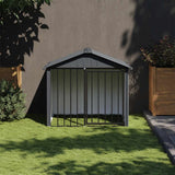 Vidaxxl Hundehütte mit Dach 117x103x102 cm verzinkter Stahl schwarz