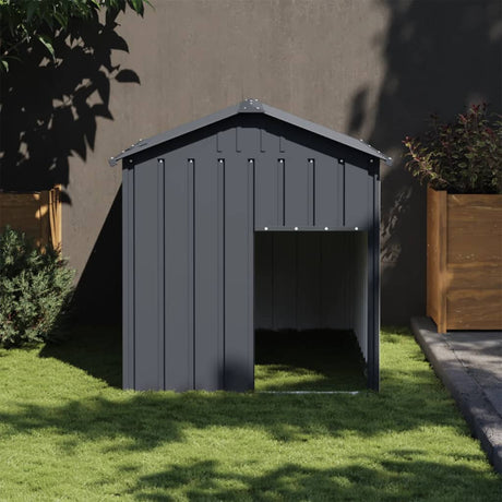 Vidaxxl Hundehütte mit Dach 117x153x123 cm verzinkter Stahl Anthrazit