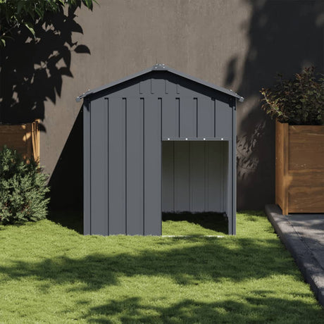 Vidaxxl Hundehütte mit Dach 117x103x123 cm verzinkter Stahl Anthrazit