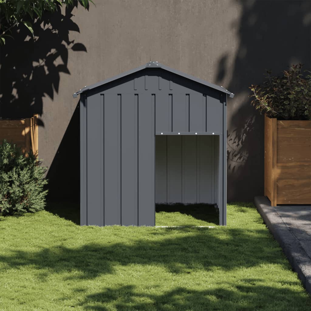 Vidaxxl Hundehütte mit Dach 117x103x123 cm verzinkter Stahl Anthrazit