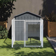 Vidaxxl Hundehütte mit Dach 117x201x123 cm verzinkter Stahl Anthrazit