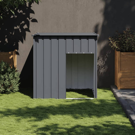 Vidaxxl Hundehütte mit Dach Anthrazit 110x103x109 cm verzinkter Stahl