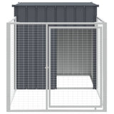 Vidaxxl Hundehütte mit Dach 110x201x110 cm verzinkter Stahl Anthrazit