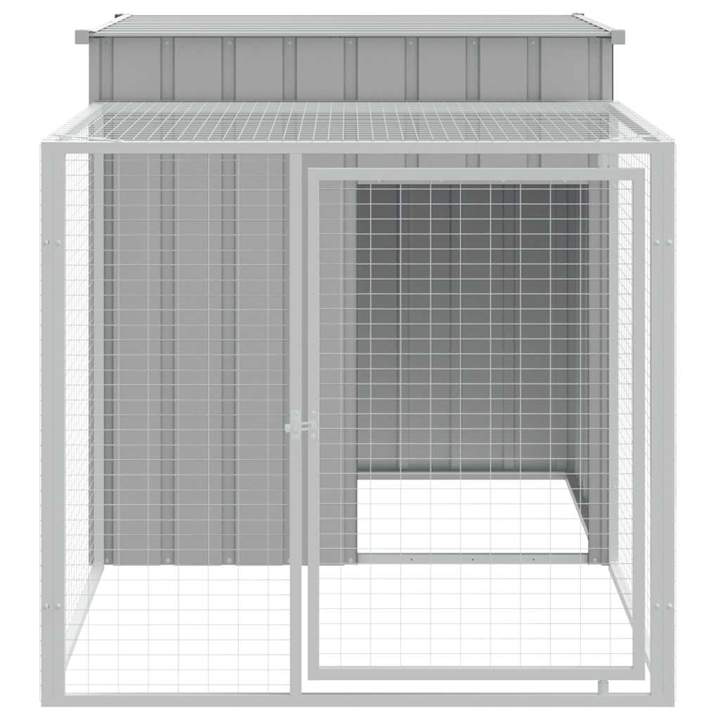 Vidaxx Hühnerstall mit Auslauf 110x201x110 cm verzinkter Stahl grau