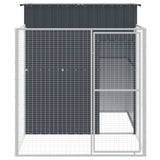 VidaXL Hundehütte mit Auslauf 165 x 251 x 181 cm, verzinkter Stahl, Anthrazit