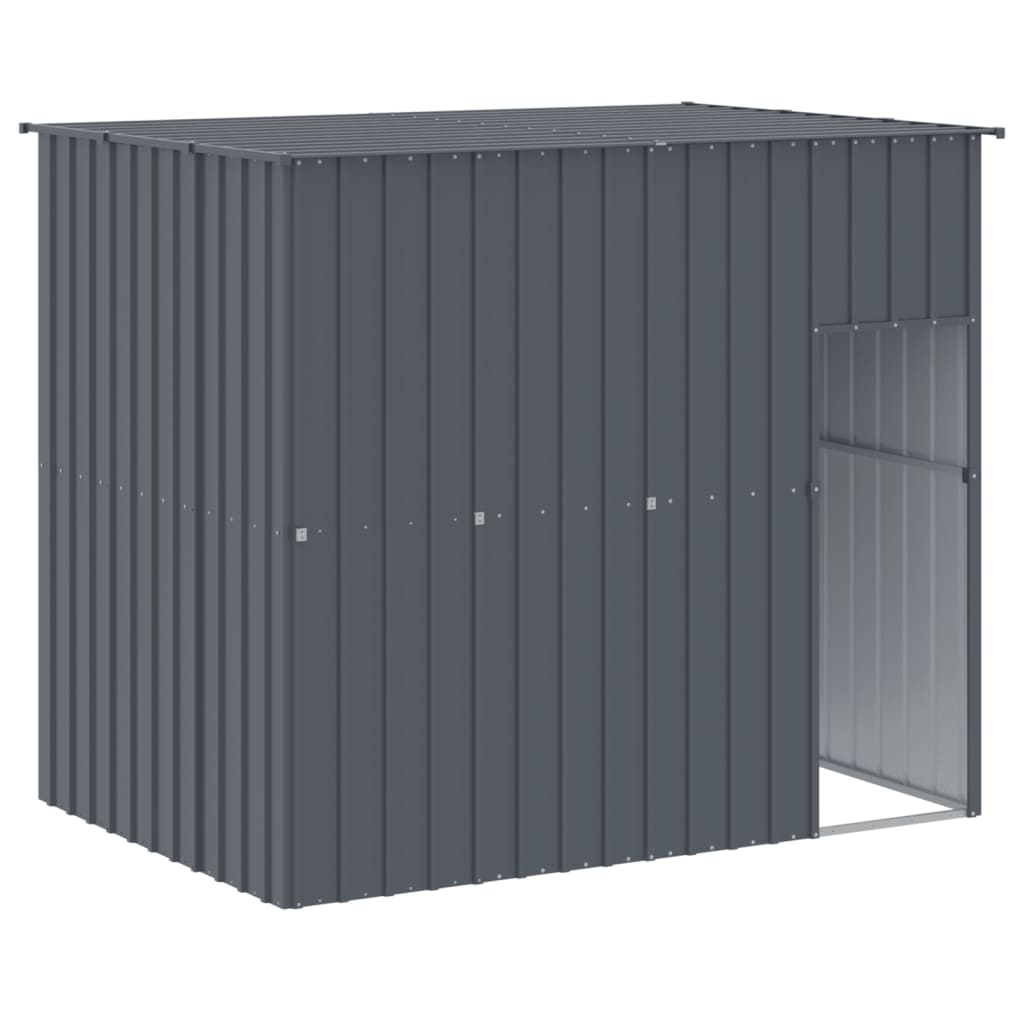 VidaXL Hundehütte mit Dach 214 x 153 x 181 cm, verzinkter Stahl, Anthrazit