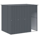 VidaXL Hundehütte mit Dach 214 x 153 x 181 cm, verzinkter Stahl, Anthrazit