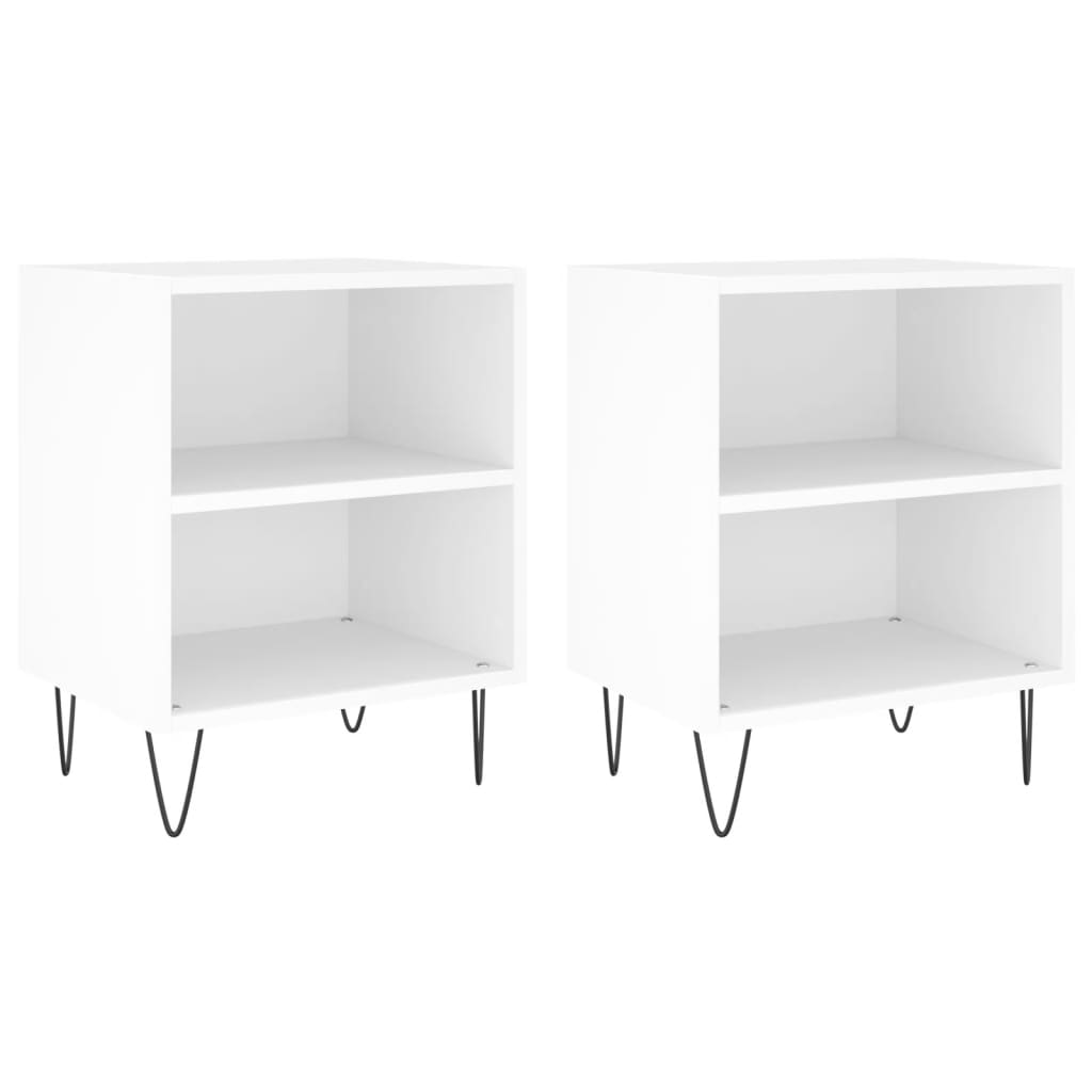 Vidaxl nachtkastjes 2 st 40x30x50 cm bewerkt hout wit