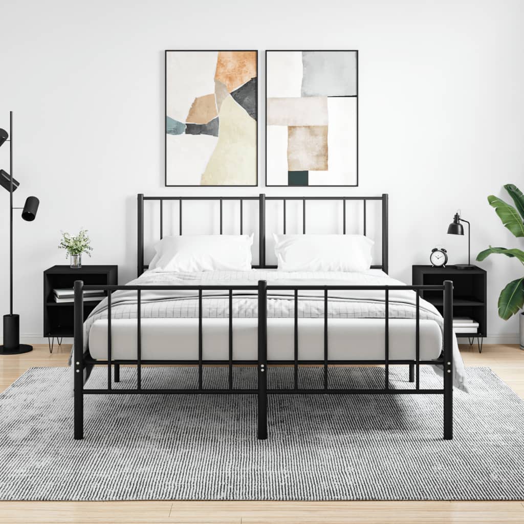 Vidaxl nachtkastjes 2 st 40x30x50 cm bewerkt hout zwart