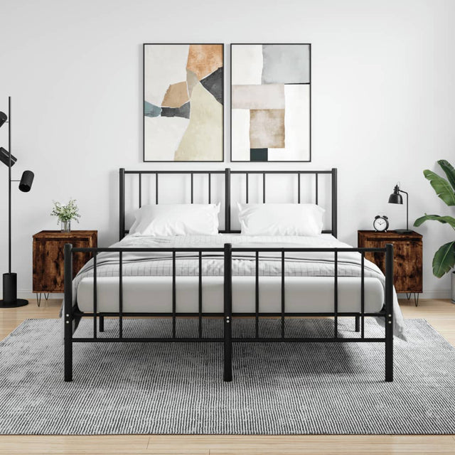 Vidaxl nachtkastjes 2 st 40x35x50 cm bewerkt hout gerookt eikenkleurig