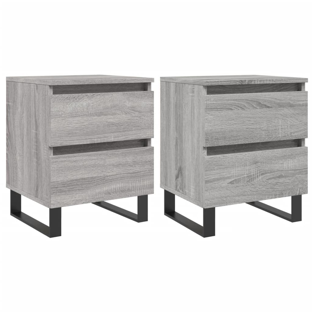 Vidaxl nachtkastjes 2 st 40x35x50 cm bewerkt hout grijs sonoma eiken